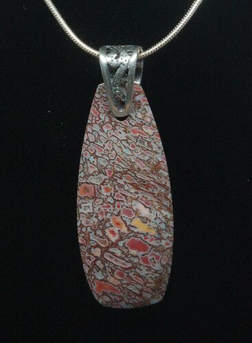 Agatized Dinosaur Bone (Gembone) Pendant #54077